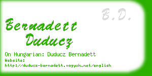 bernadett duducz business card